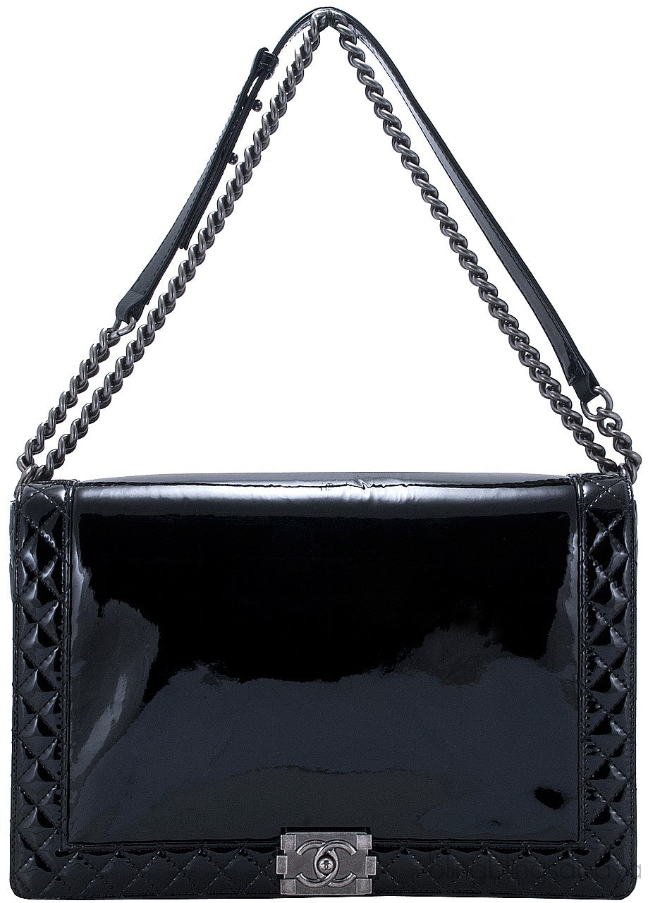 Black Patent XL Le Boy Shoulder Bag