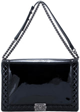 Black Patent XL Le Boy Shoulder Bag