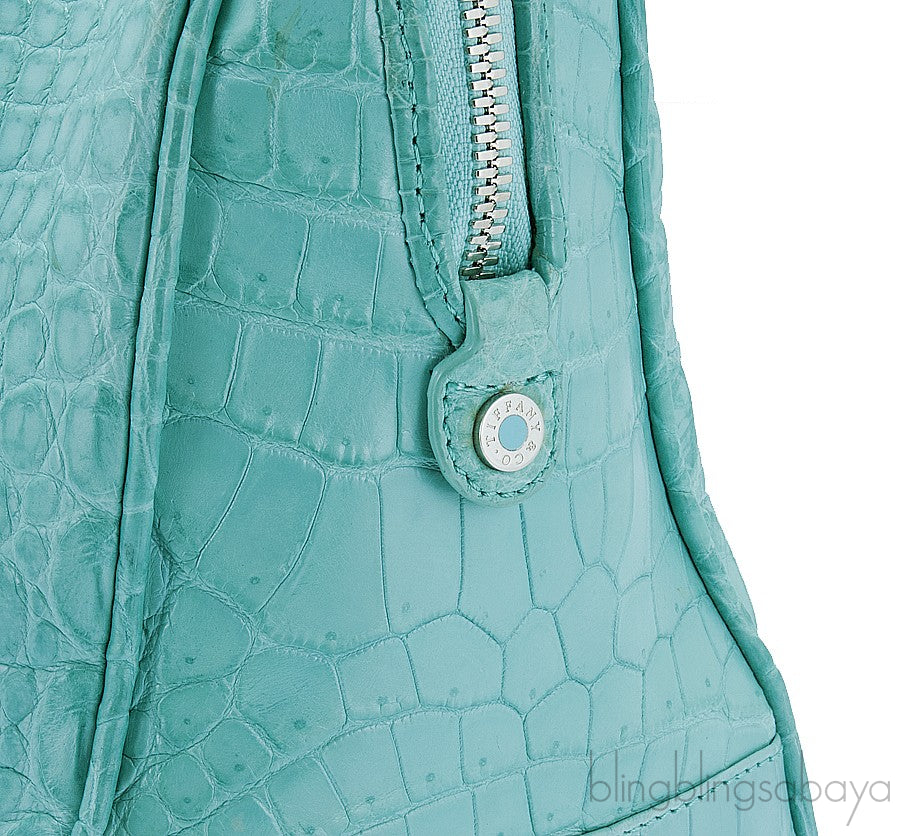 Tiffany Blue Crocodile Handbag