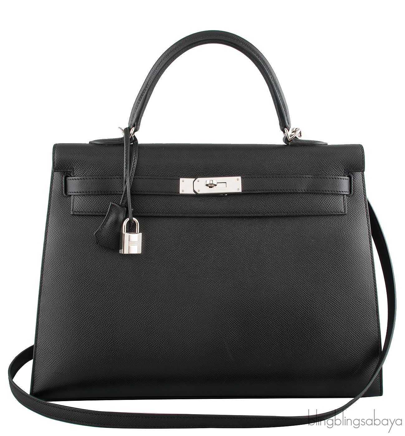 Kelly 35 Black Epsom Sellier PHW