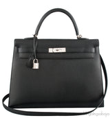Kelly 35 Black Epsom Sellier PHW