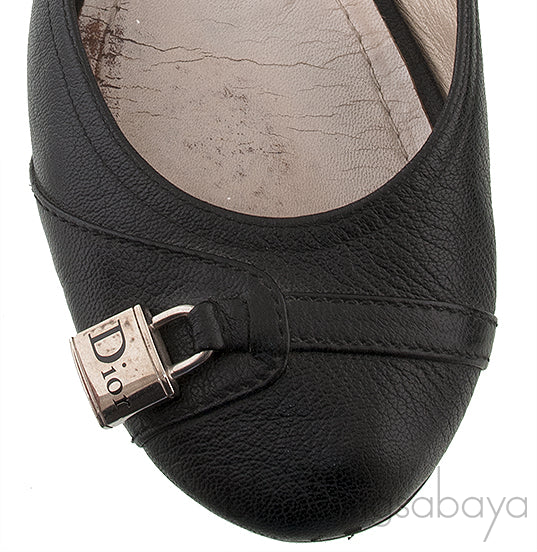 Silver Lock Ballet Flat Shoes