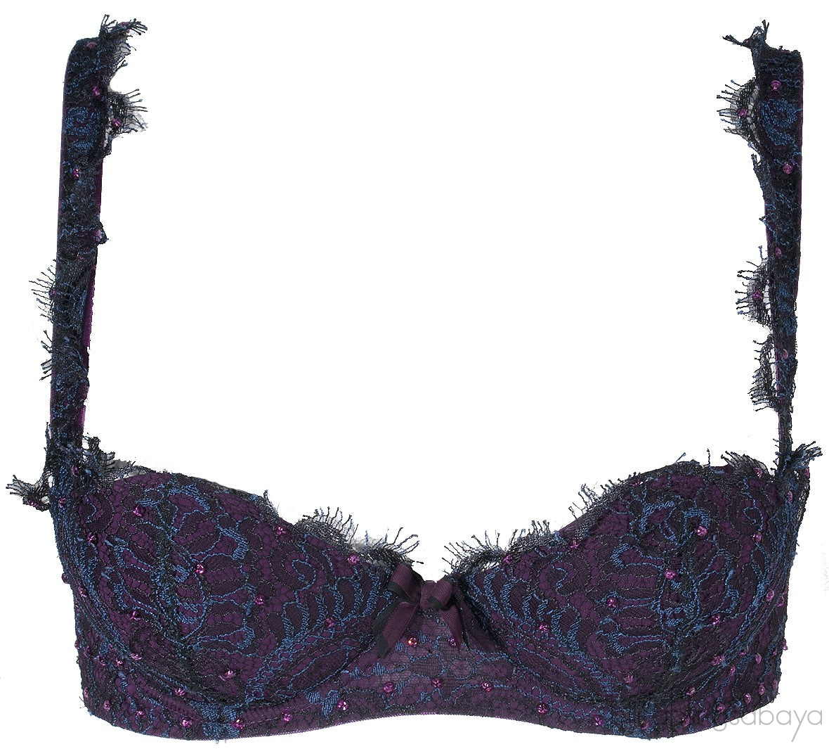 Purple Lace Crystal Bra & Brief