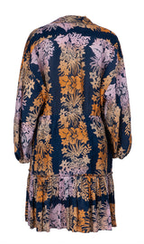Sandro Floral Print Linen and Silk Mini Dress M