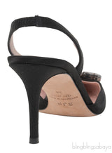 Black Crystal Pointed Toe Slingback