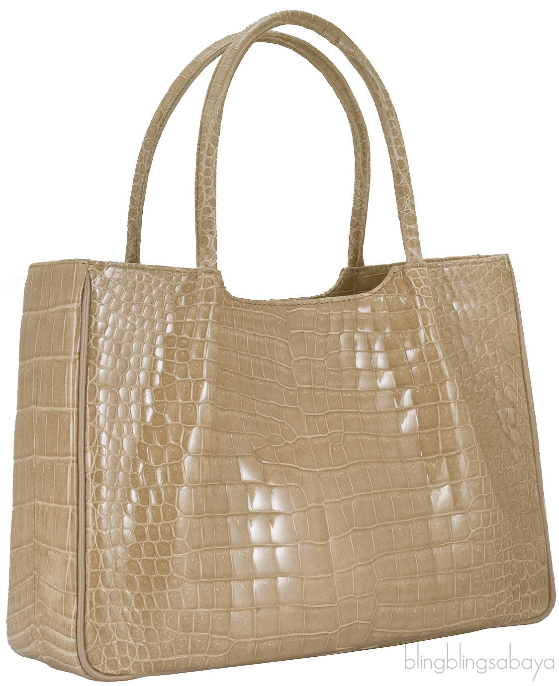 Beige Crocodile Handbag