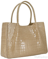 Beige Crocodile Handbag