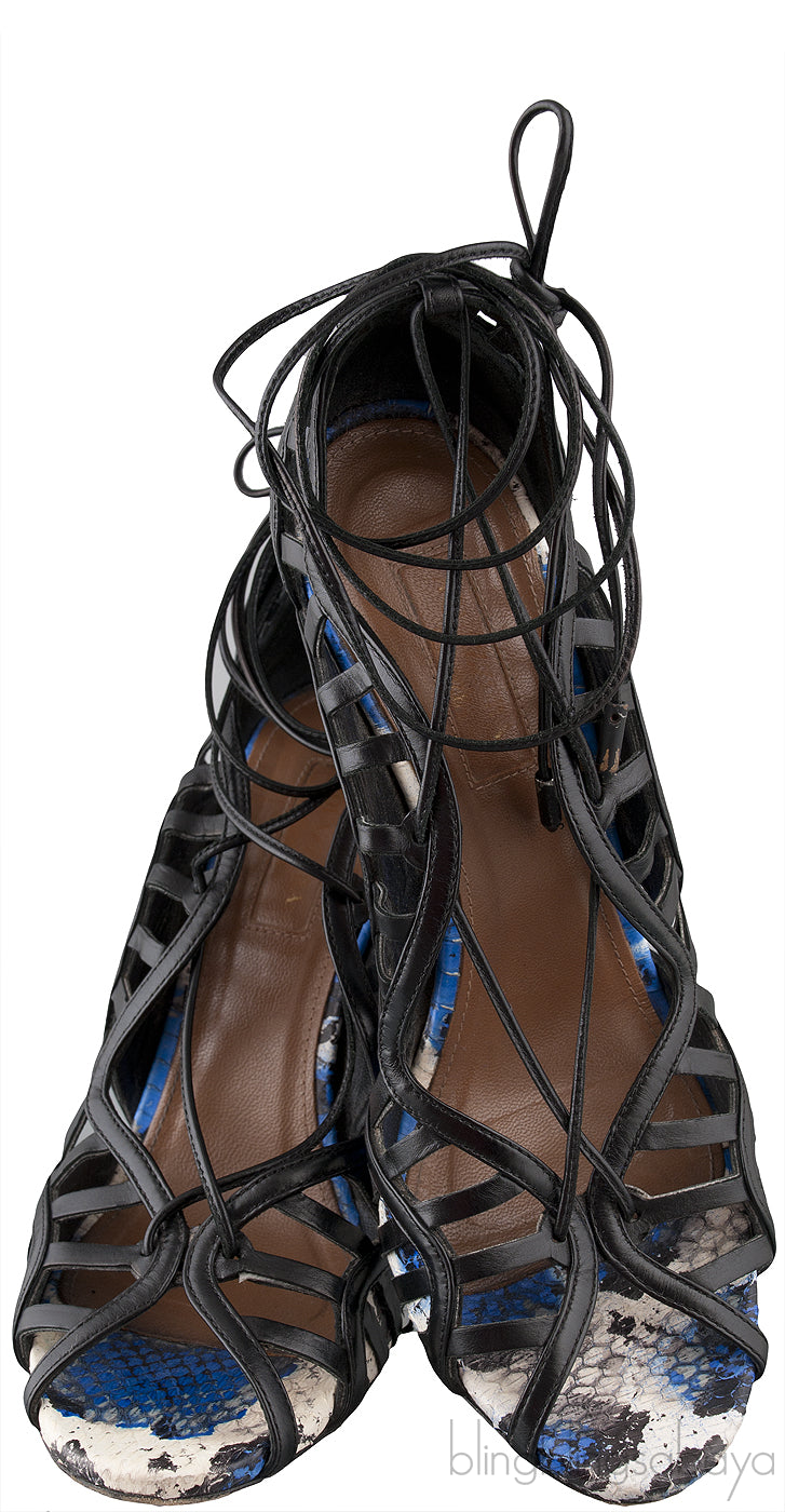 Python Lace Up Heels