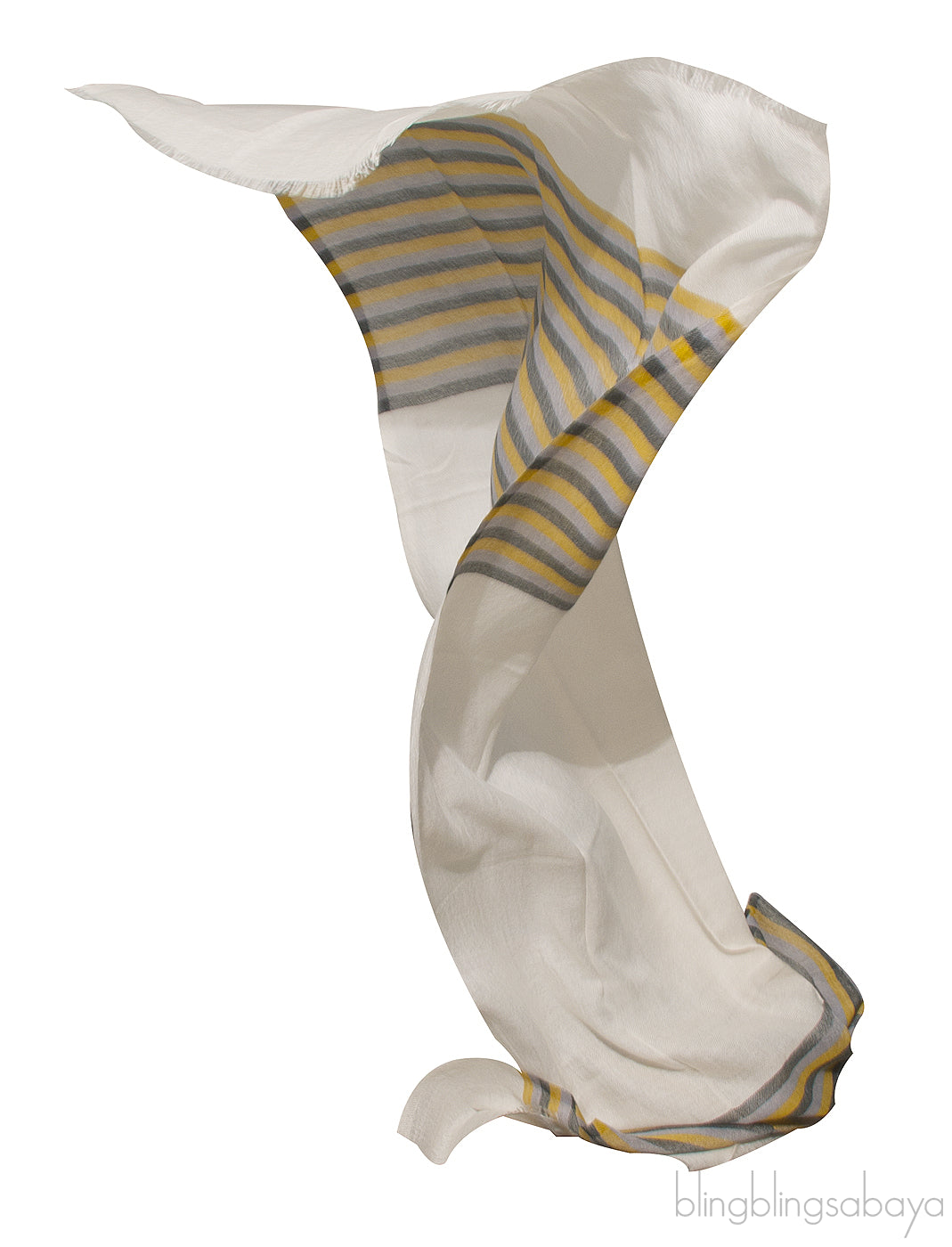 Stripe Print Off-white Stole