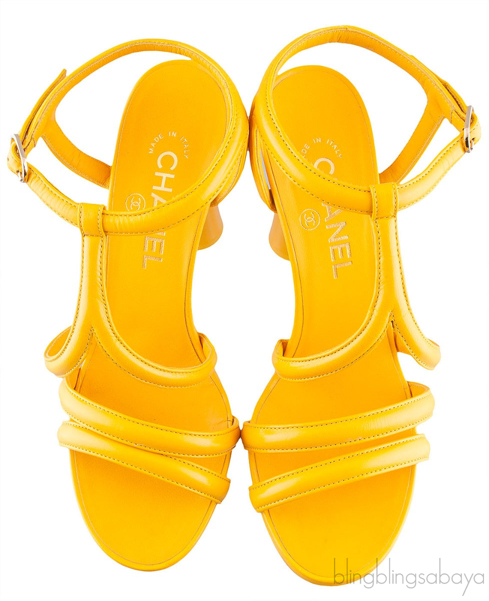 Parthenon Grecian Gladiator Column Heels Yellow