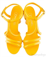 Parthenon Grecian Gladiator Column Heels Yellow