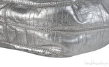 Givenchy Metallic Grey GG Leather Hobo Bag