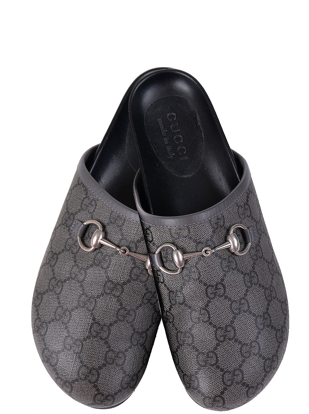 Gucci Grey GG Supreme Horsebit Mules 6