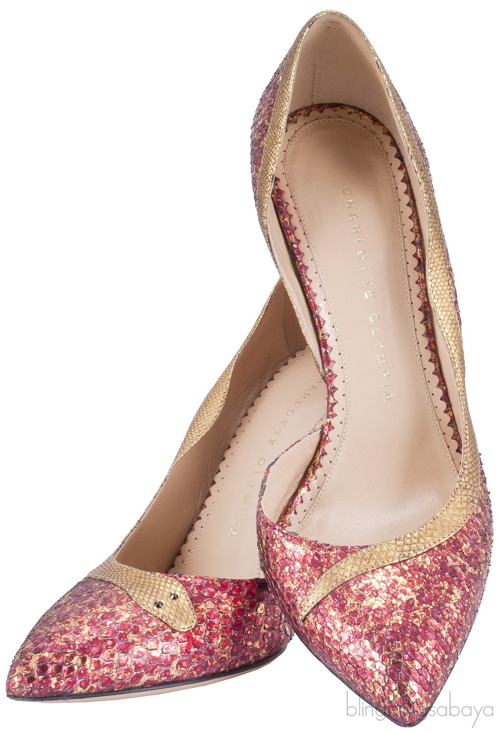 Red Serpent Half d\'Orsay Pump