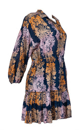Sandro Floral Print Linen and Silk Mini Dress M