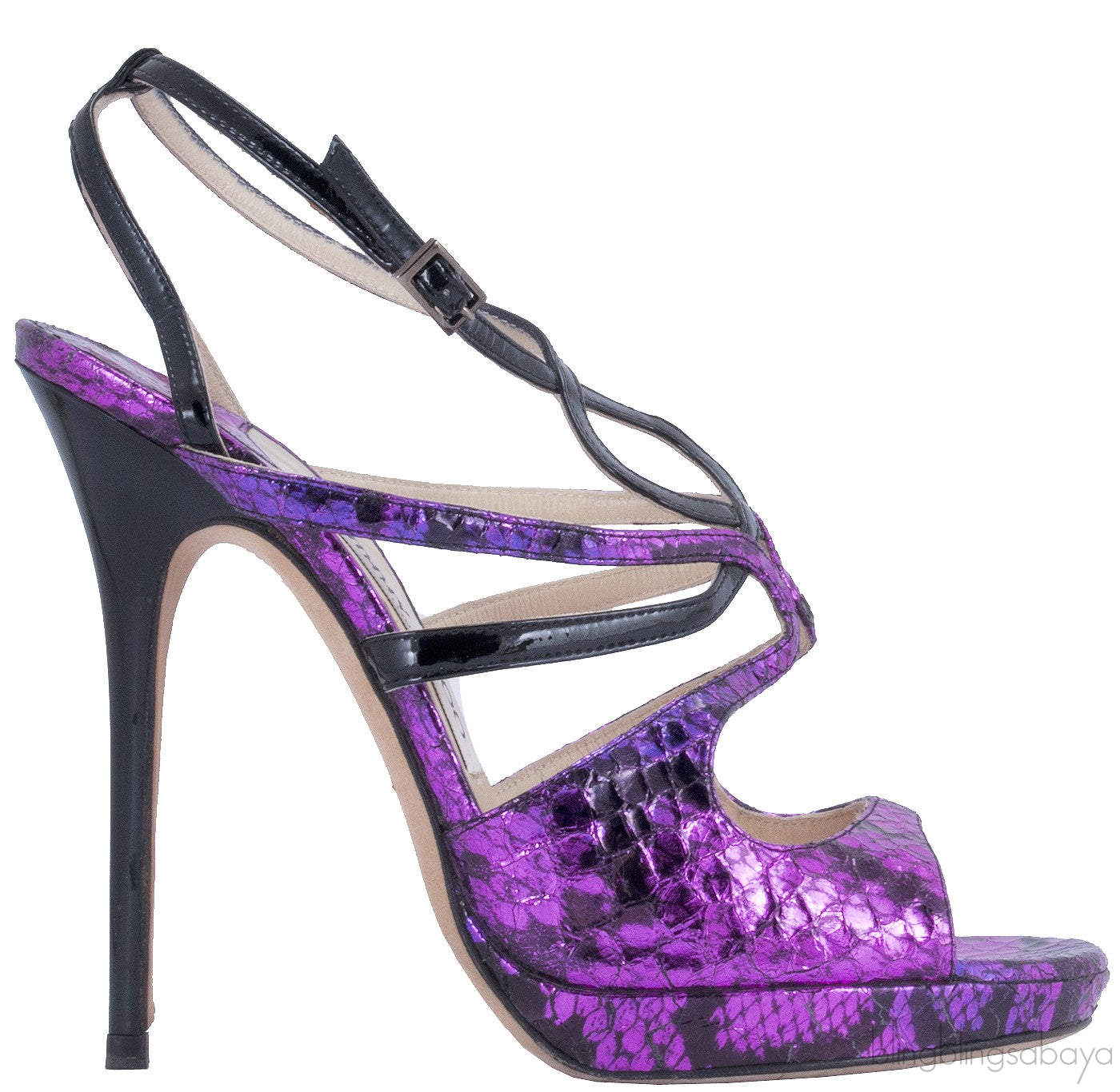Bi-color Snakeskin Sandals