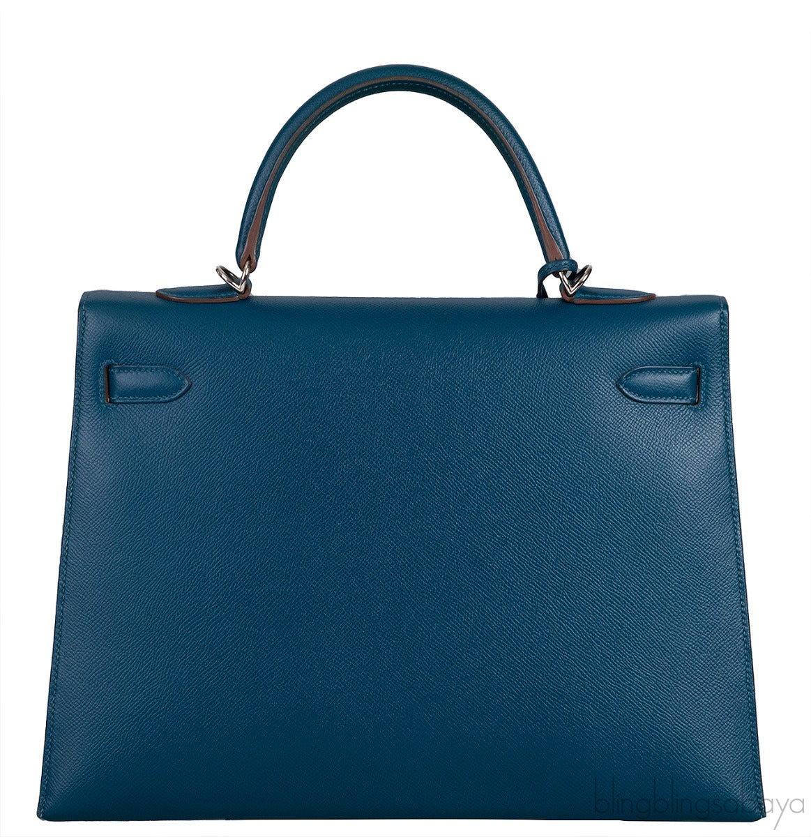Kelly 35 Flag Blue Thalassa & White Epsom Sellier PHW