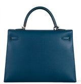 Kelly 35 Flag Blue Thalassa & White Epsom Sellier PHW