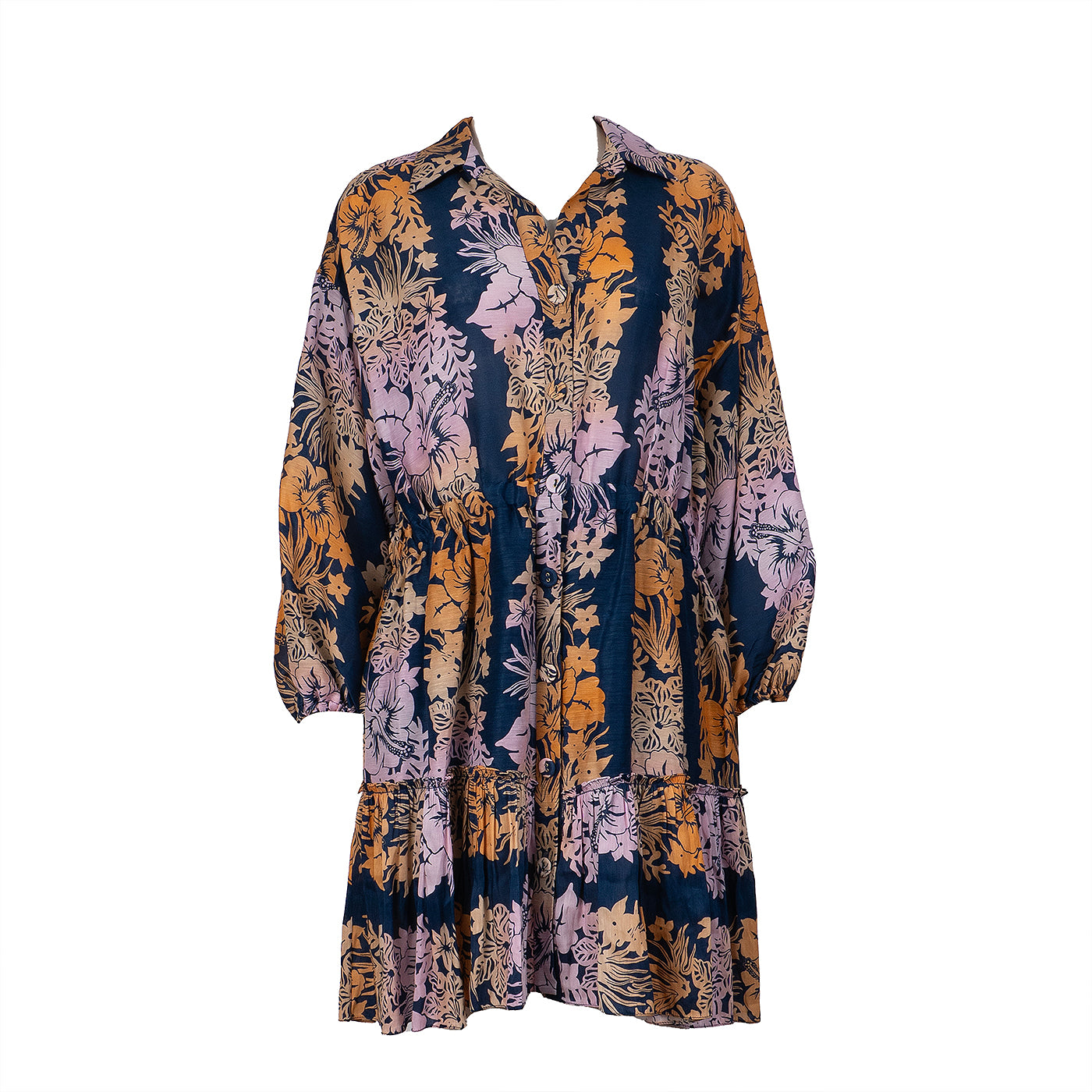 Sandro Floral Print Linen and Silk Mini Dress M
