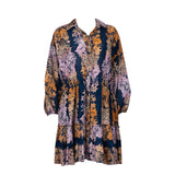 Sandro Floral Print Linen and Silk Mini Dress M