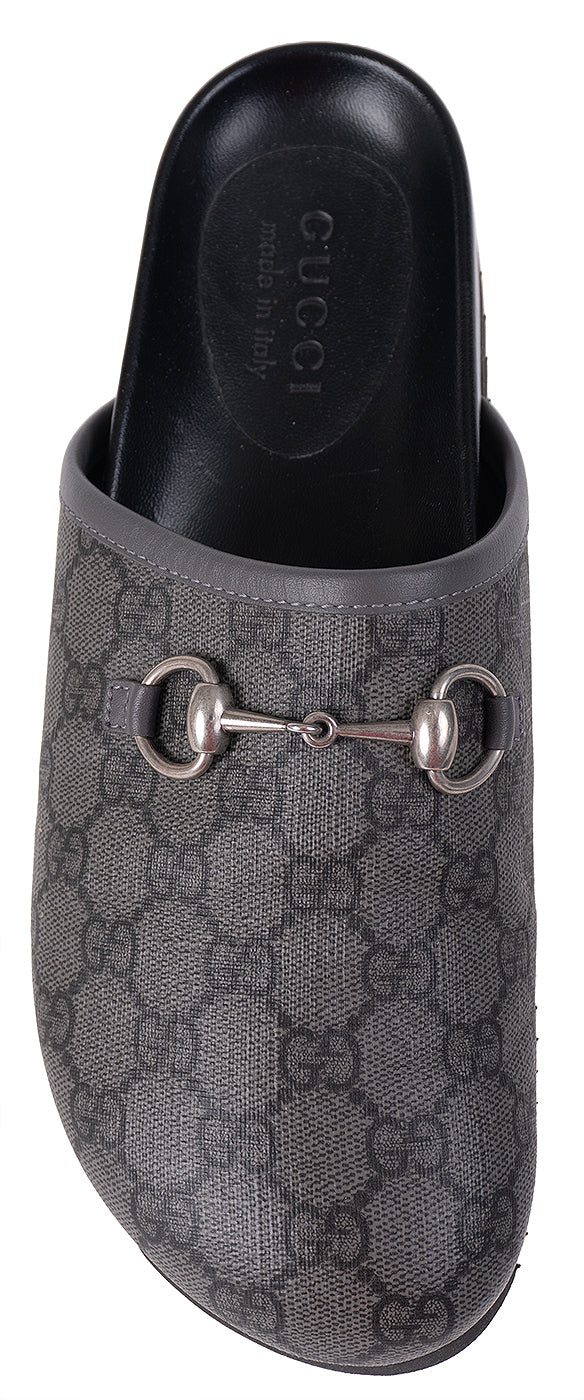 Gucci Grey GG Supreme Horsebit Mules 6