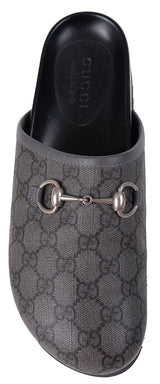 Gucci Grey GG Supreme Horsebit Mules 6