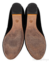 Kitty Black Velvet Flat Shoes