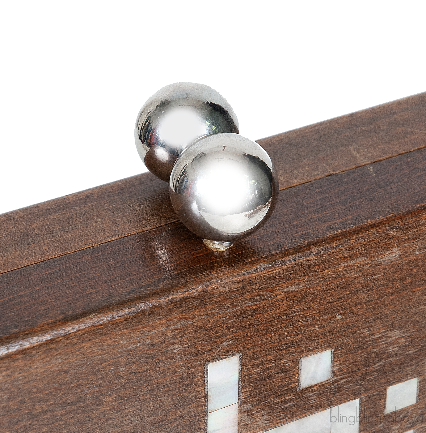 Shell Inlay Wood Clutch