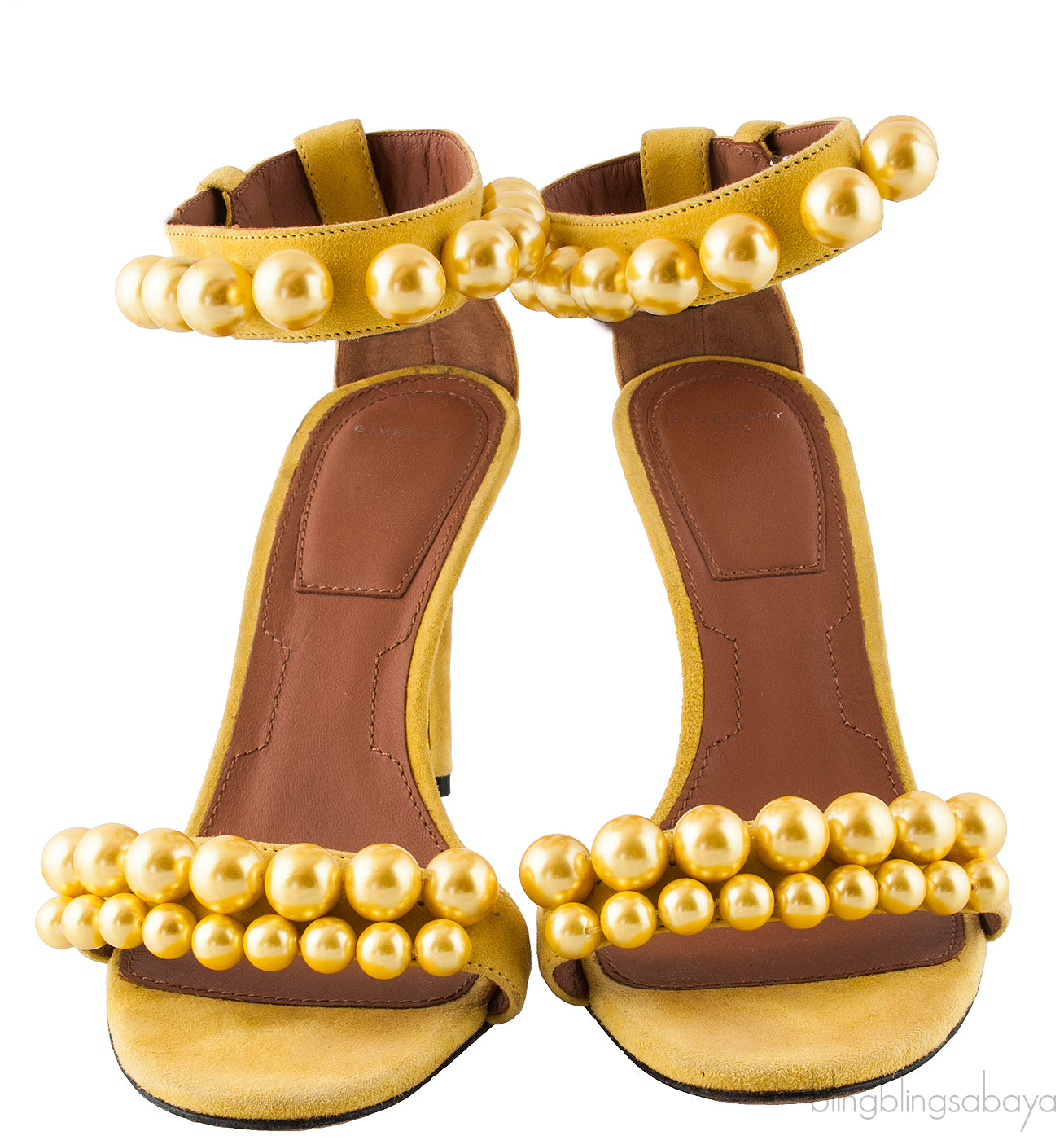 Pearlescent Suede Yellow Sandal