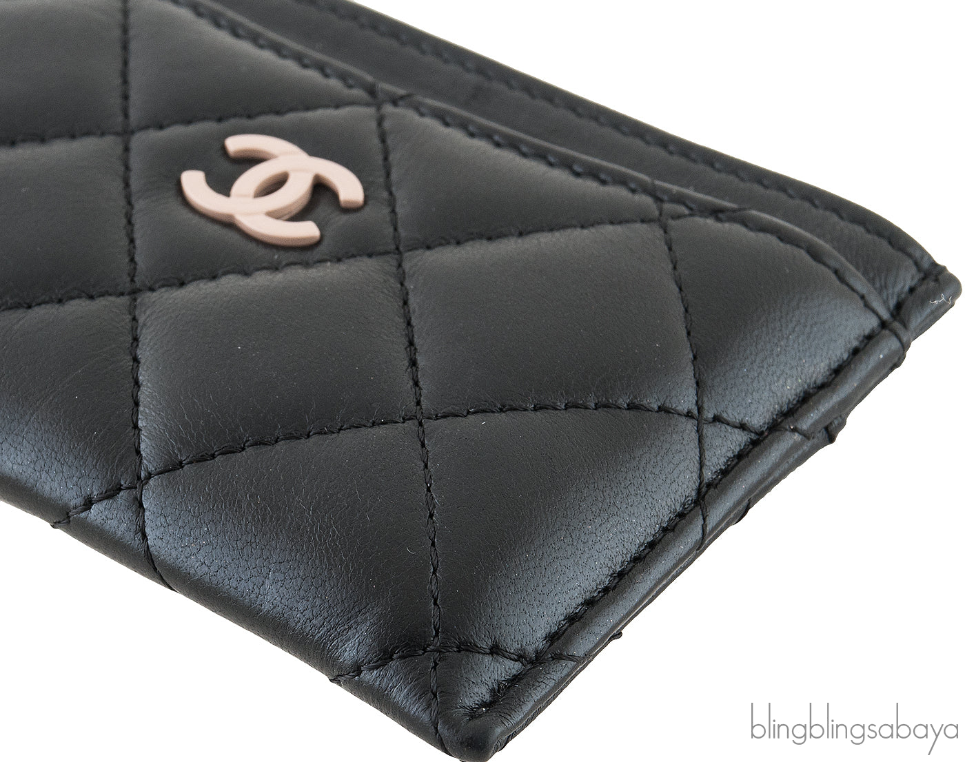 Black & Beige Quilted Cardholder