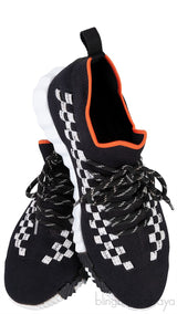 Black with Orange Flex Sneakers