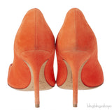 Christian Dior Orange Suede Pointed Heels
