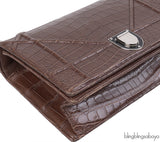 Christian Dior Diorama Brown Crocodile Flap Bag