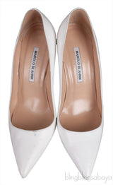 White Matte Pointed Toe Heels
