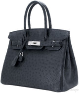 Birkin 30 Black Ostrich PHW