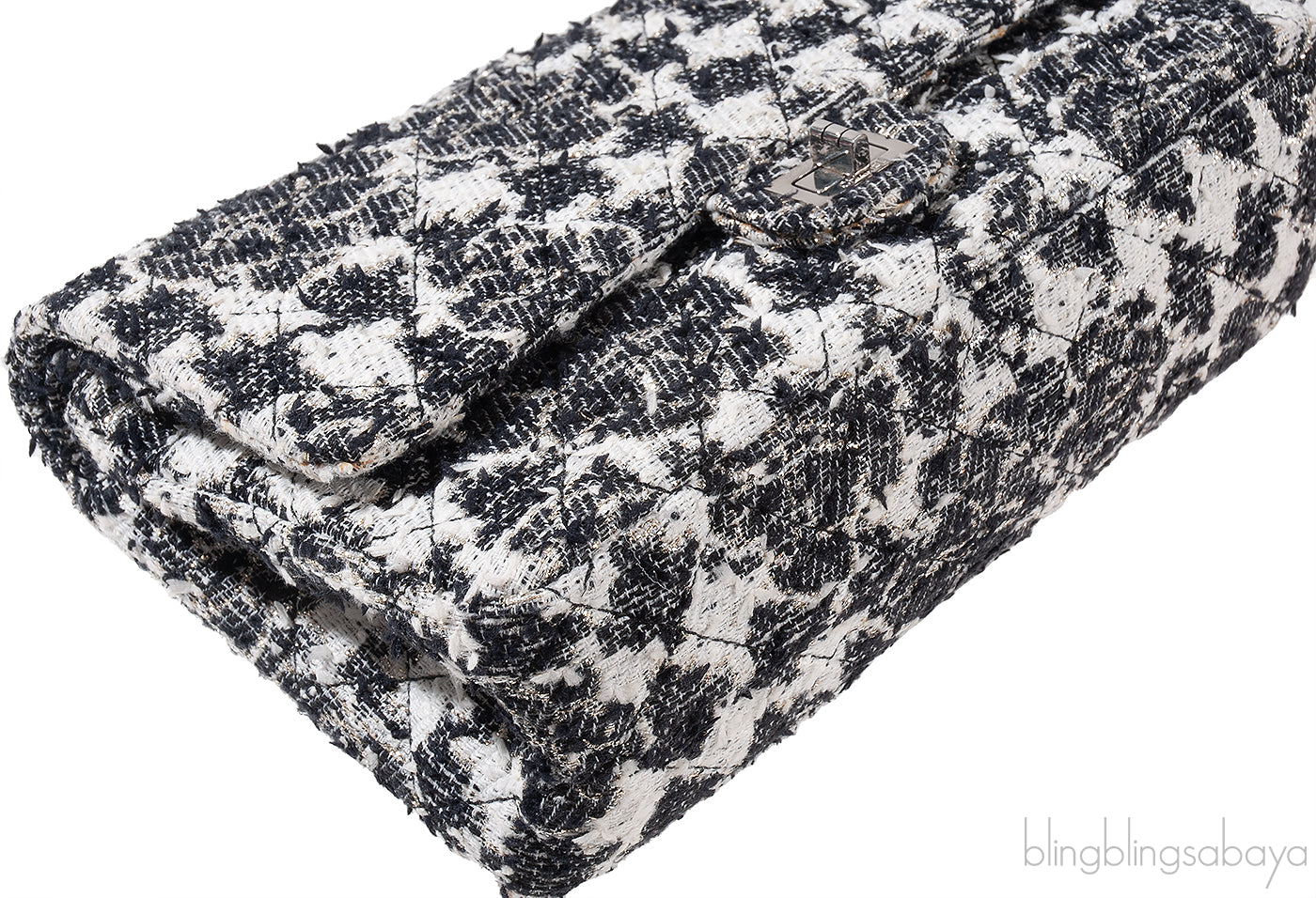 Chanel 2.55 Reissue Camellia Tweed Black and White Flap Bag