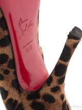 Leopard Pony Peep Toe Pump