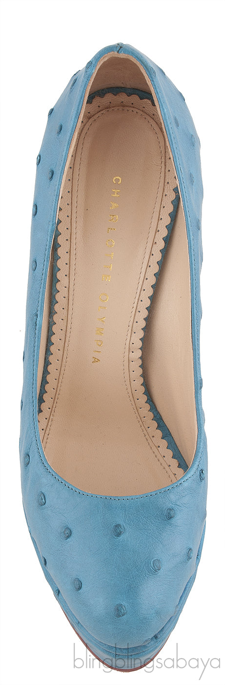 Greta Ostrich Platform Pump