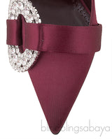 Tartonacri Satin Heels Burgundy