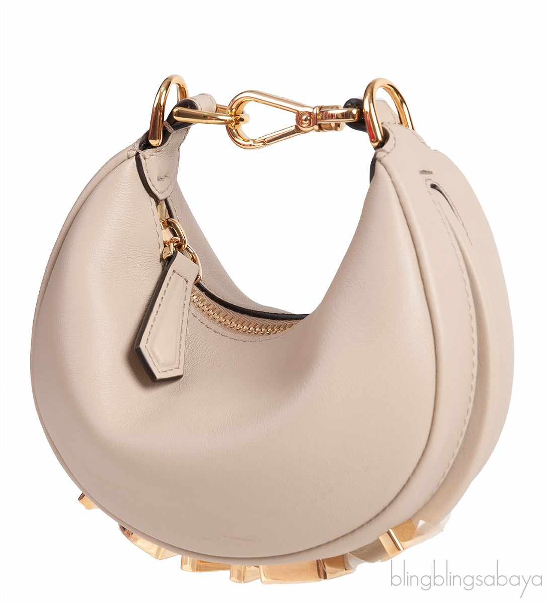 Nano Fendigraphy Grey Leather Charm
