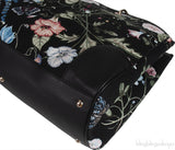 Gucci Black Printed Canvas Bamboo Shopper Tote