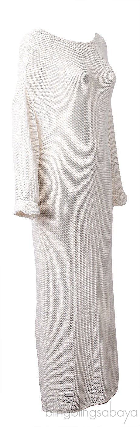 Ivory Opal Crocheted Cotton-blend Maxi Dress