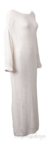 Ivory Opal Crocheted Cotton-blend Maxi Dress