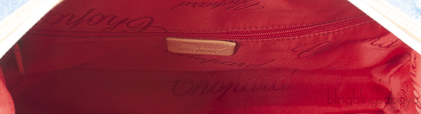 Chopard Blue Denim Distressed Logo Shoulder Bag