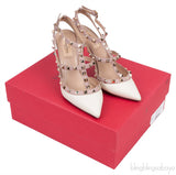 Rockstud Off-white Nude Slingback