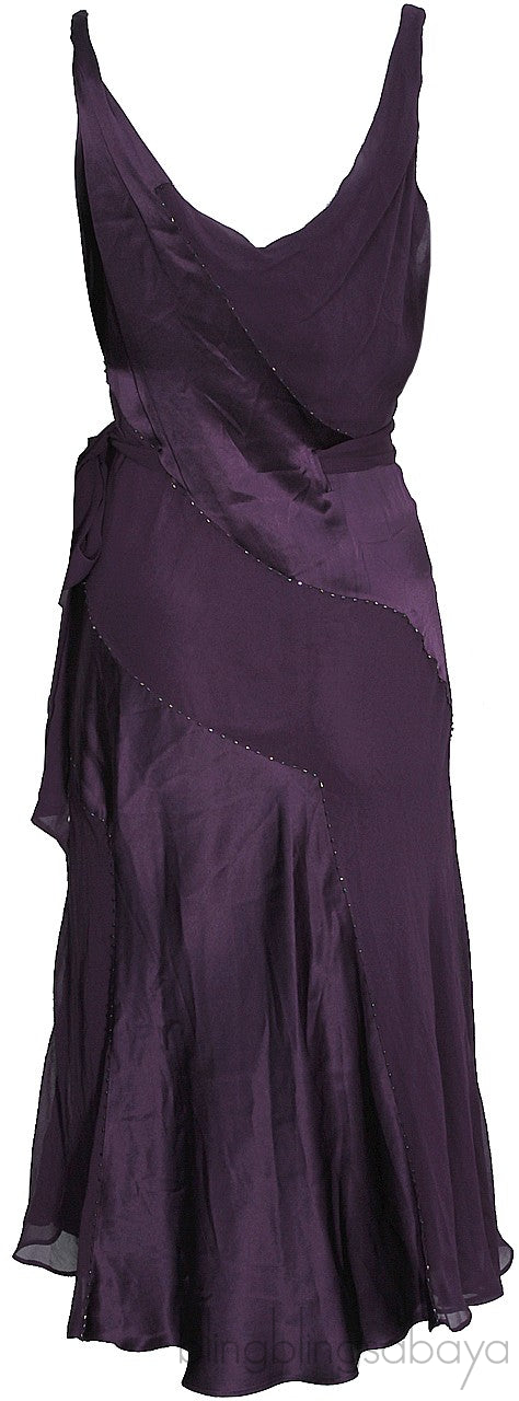 Twisted Strap Plum Dress