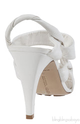 Bottega Veneta White Point Leather Slingback Pumps