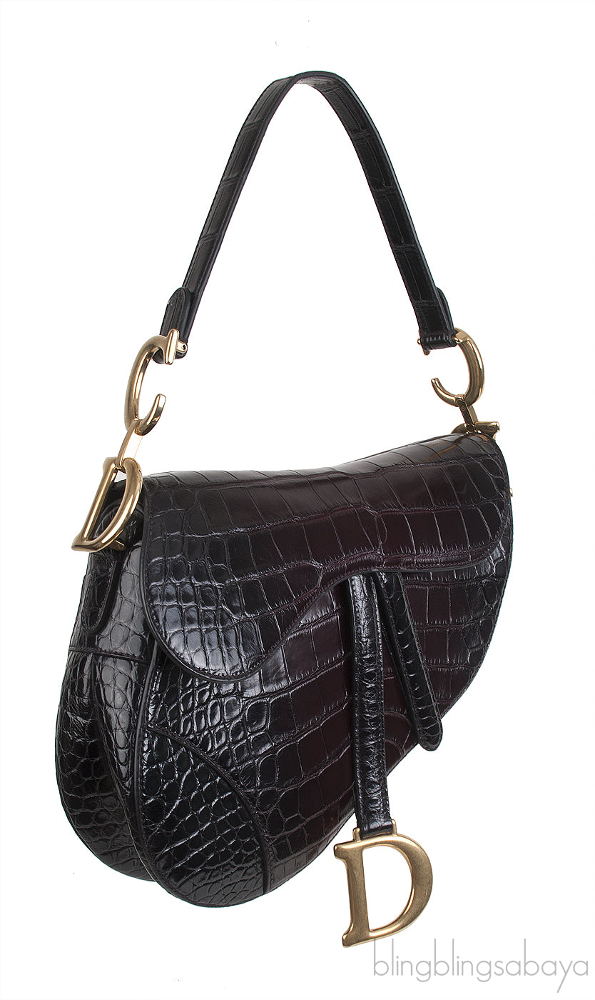 Gradient Crocodile Saddle Bag