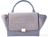 Trapeze Luggage Grey Croco Print