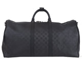 Louis Vuitton Black Damier Infini Leather Keepall Bandouliere 55 Bag